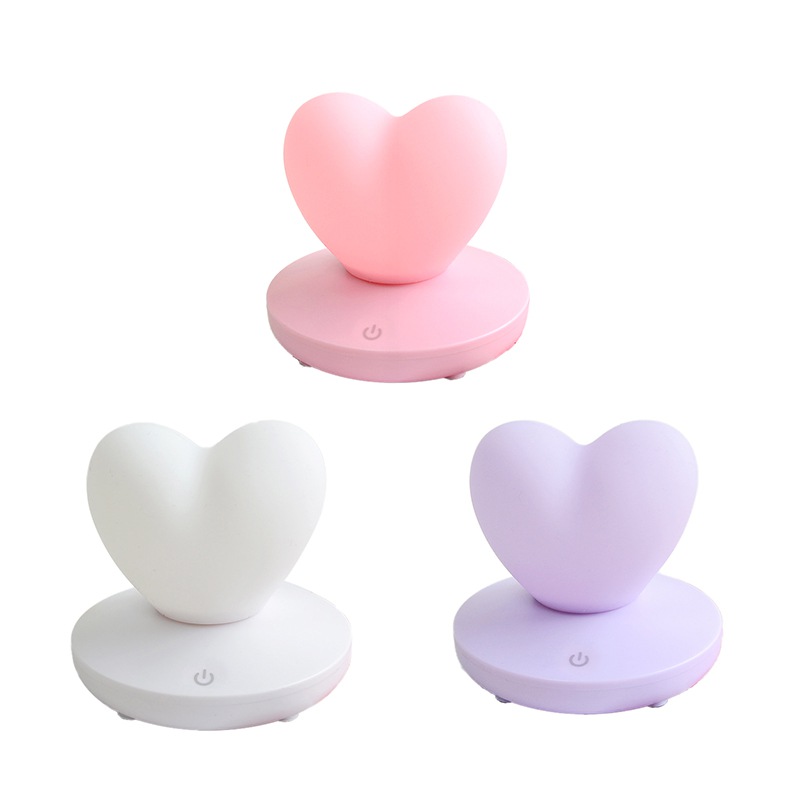 Creative Heart Shape Led Night Light Usb Charging Silicone Desk Lamp Touch Sensor Led Light Home Bedroom Decoration Lovely Gift