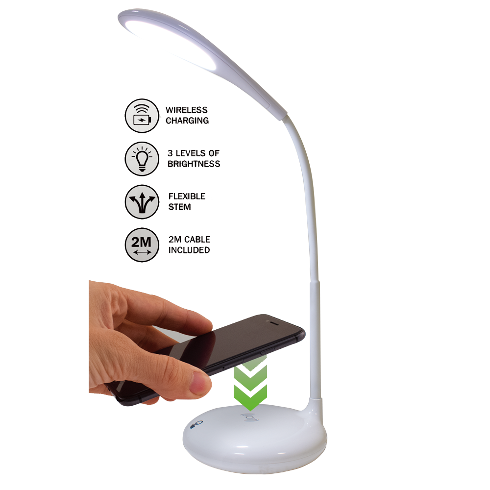 Wireless Charging LED Lamp Table Lamps Brightness Adjustable Office Lamp with USB Charging Port Qi Charger For Phone